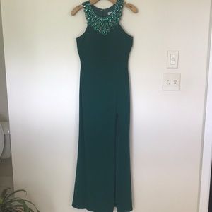 Embellished Emerald Green Cocktail Dress